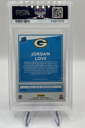 2020 Panini Donruss Jordan Love Rated Rookie “Season Statline” /500 back