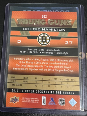 Dougie Hamilton Young Guns Exclusives /100 back