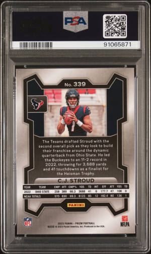 2023 Panini Prizm CJ Stroud Rookie #339 PSA 10 back