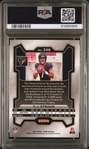 2023 Panini Prizm CJ Stroud Rookie #339 PSA 10 back