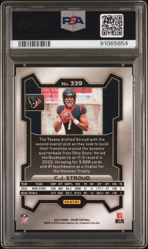 2023 Panini Prizm CJ Stroud Rookie #339 PSA 10 back