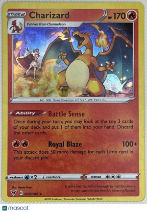 CHARIZARD - Pokemon TCG Vivid Voltage 025/185 - LP - Cracked Ice Holo Rare front