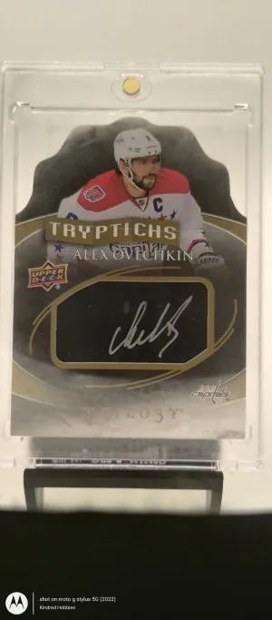 2015-16 UD Trilogy Triptychs Alexander Ovechkin Autograph (on card) #/20 front