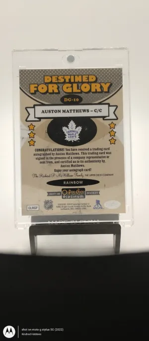 2016-17 O-Pee-Chee Platinum Rainbow Pulsar Destined for Glory Auston Matthews Auto -2nd Year back