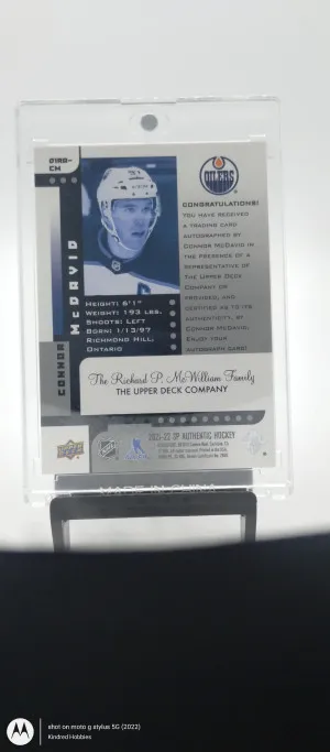 2021-22 UD SP Authentic 01/02 Retro Autograph SSP #/10-Connor Mcdavid-1st copy back