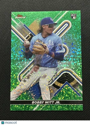 Bobby Witt Jr. 2022 Topps Finest RC #62 Green Sparkle Refractor /125 KC Royals front