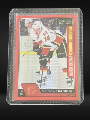 16-17 Matthew Tkachuk OPC Platinum Red Prism RC front
