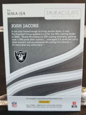 2023 Panini Immaculate Collection - Modern Marks #MMA-JJA Josh Jacobs 49/49 back