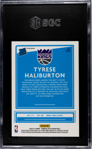 2020 Donruss Optic Target Pulsar Tyrese Halliburton SGC 9 back