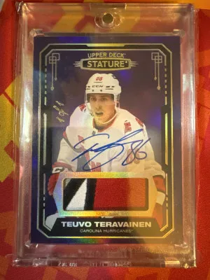 2021-22 Upper Deck Stature Hockey Tuevo Teravainen Patch Auto 1/1 front