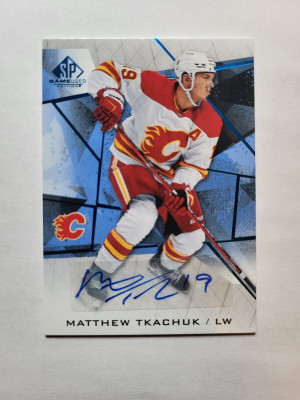 Matthew Tkachuk 2021-22 SP Game Used Autographed Card back