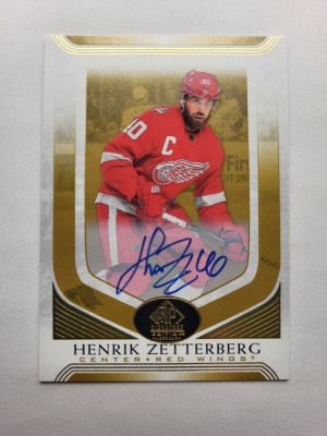 Henrik Zetterberg 2020-21 SP Signature Legends Gold Autographed Card back