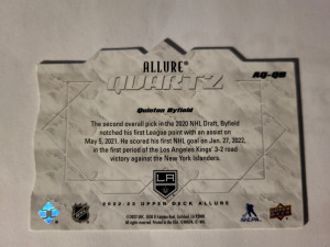 Quinton Byfield 2022-23 UD Allure Quartz Insert Card back