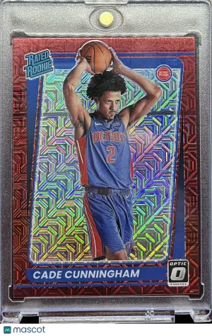 2021-22 Panini Donruss Optic Rated Rookie Cade Cunningham Red Choice Mojo front