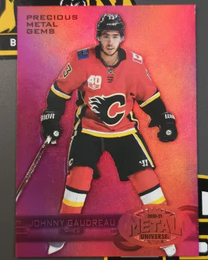 2020-21 Skybox Metal Universe #R-27 Johnny Gaudreau PMG Retro Red /100 front
