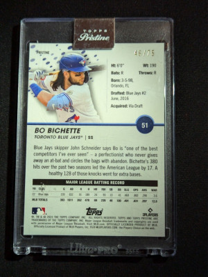 Bo Bichette 2023 Topps Pristine Blue Refractor 46/75 #51 BLUE JAYS back