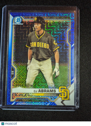 CJ Abrams 2021 Bowman Chrome Blue Mojo Refractor /150 #BCP-227 Padres SP front