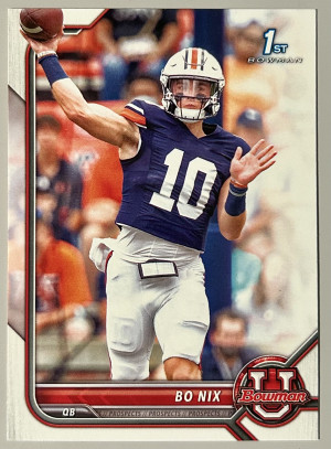 Bo Nix 2022 1st Bowman University Paper Base #8 Rookie Card Oregon Ducks front