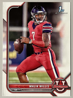 2022 Bowman University 1st #29 Malik Willis Liberty Flames front