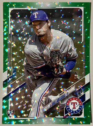 2021 Topps Update Kohei Arihara Green Ice Parallel /499 Texas Rangers #US269 RC front