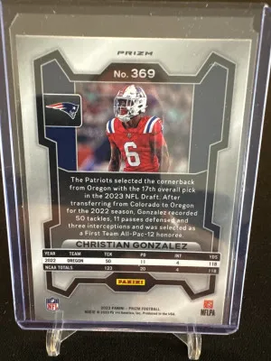 2023 Prizm Christian Gonzalez Orange Disco back