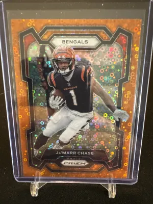 2023 NFL Prizm Ja’Marr Chase Orange Disco front