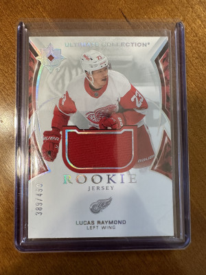 Lucas Raymond 2021-22 Ultimate Rookie Jersey 389/499 front