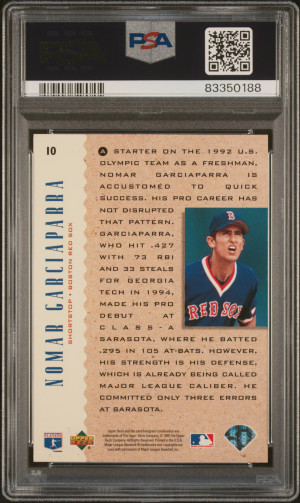 1995 Upper Deck Nomar Garciaparra #10 PSA 10 back