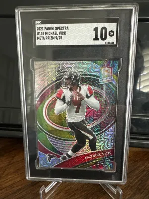 2021 Panini Spectra Michael Vick #101 Meta Prizm SGC 10 - 9/25 front