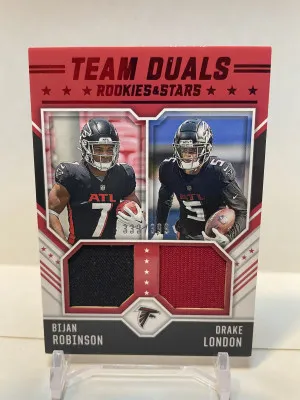2023 Donruss Team Duals Bijan Robinson and Drake London /399 front