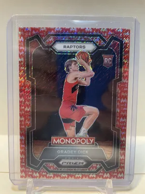 2023 Prizm Monopoly Grady Dick Red Money Shimmer /100 Color Match front