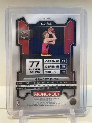 2023 Prizm Monopoly Grady Dick Red Money Shimmer /100 Color Match back