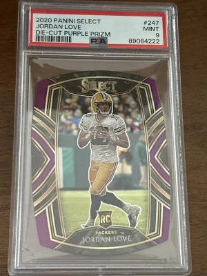 2020 Panini Select Jordan Love RC Purple Die Cut front