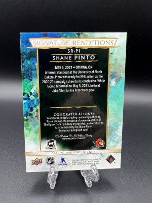 Shane Pinto The Cup Signature Renditions Rookie Auto back