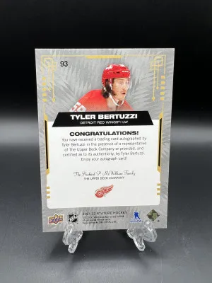 Tyler Bertuzzi Stature Silver Auto back