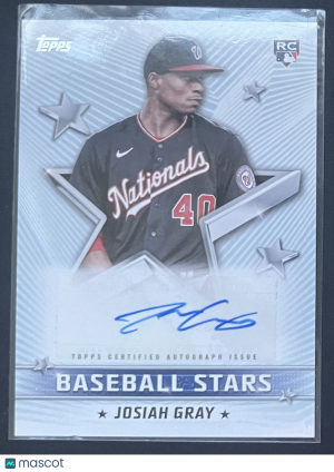 2022 Topps Series 1 Josiah Gray #BSA-JGR front