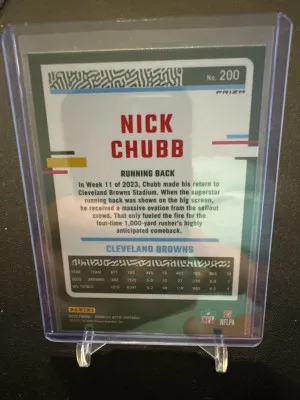 2023 NFL Donruss Optic Nick Chubb Stars Holo back