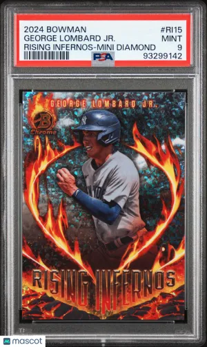 2024 Bowman Rising Infernos George Lombard JR. #RI15 PSA Mini Diamond /150 front