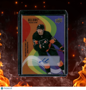2022-23 Upper Deck Allure Isaac Ratcliffe Color Flow Rainbow Rookie Auto #SF-26 front