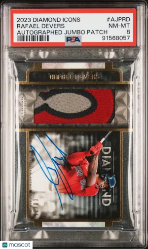 2023 Topps Diamond Icons Auto Jumbo Patches Rafael Devers #AJPRD /25 PSA 8 front