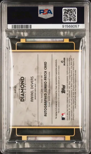 2023 Topps Diamond Icons Auto Jumbo Patches Rafael Devers #AJPRD /25 PSA 8 back