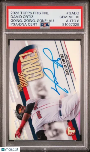 2023 Topps Pristine Going, Going, Gone! Autograph David Ortiz #GADO /75 PSA 10 front