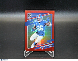Saquon Barkley #16 2021 Panini Donruss Optic Red Prizm /99 New York Giants NFL front