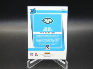 2021 Panini Donruss Optic Zach Wilson #202 Rated Rookie Blue Scope Prizm back