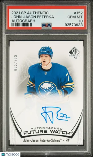 2021 SP Authentic Future Watch Auto /999 John-Jason Peterka #152 PSA 10 front
