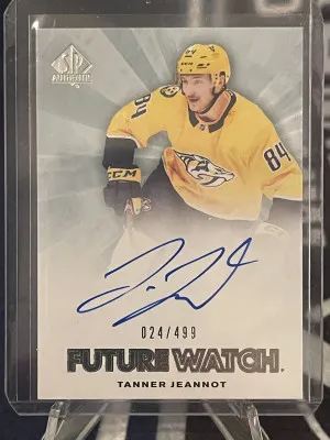 2021-22 SP Authentic '11-12 Retro Future Watch Auto #RFWATJ Tanner Jeannot /499 front