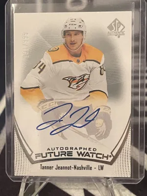 2021-22 SP Authentic Future Watch #198 Tanner Jeannot Auto RC Rookie /999 front