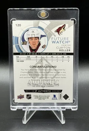 17-18 SP Authentic Future Watch Auto Clayton Keller /999 back