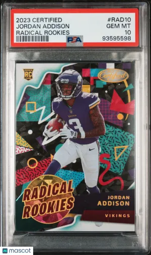 2023 Certified Radical Rookies Jordan Addison #RAD10 PSA 10 🔥Case Hit 🔥 front