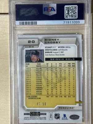 Sidney Crosby Seismic Gold 47/50 back
